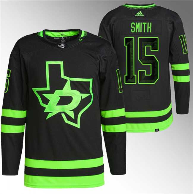 Men%27s Dallas Stars #15 Craig Smith Black Stitched Jersey->detroit red wings->NHL Jersey